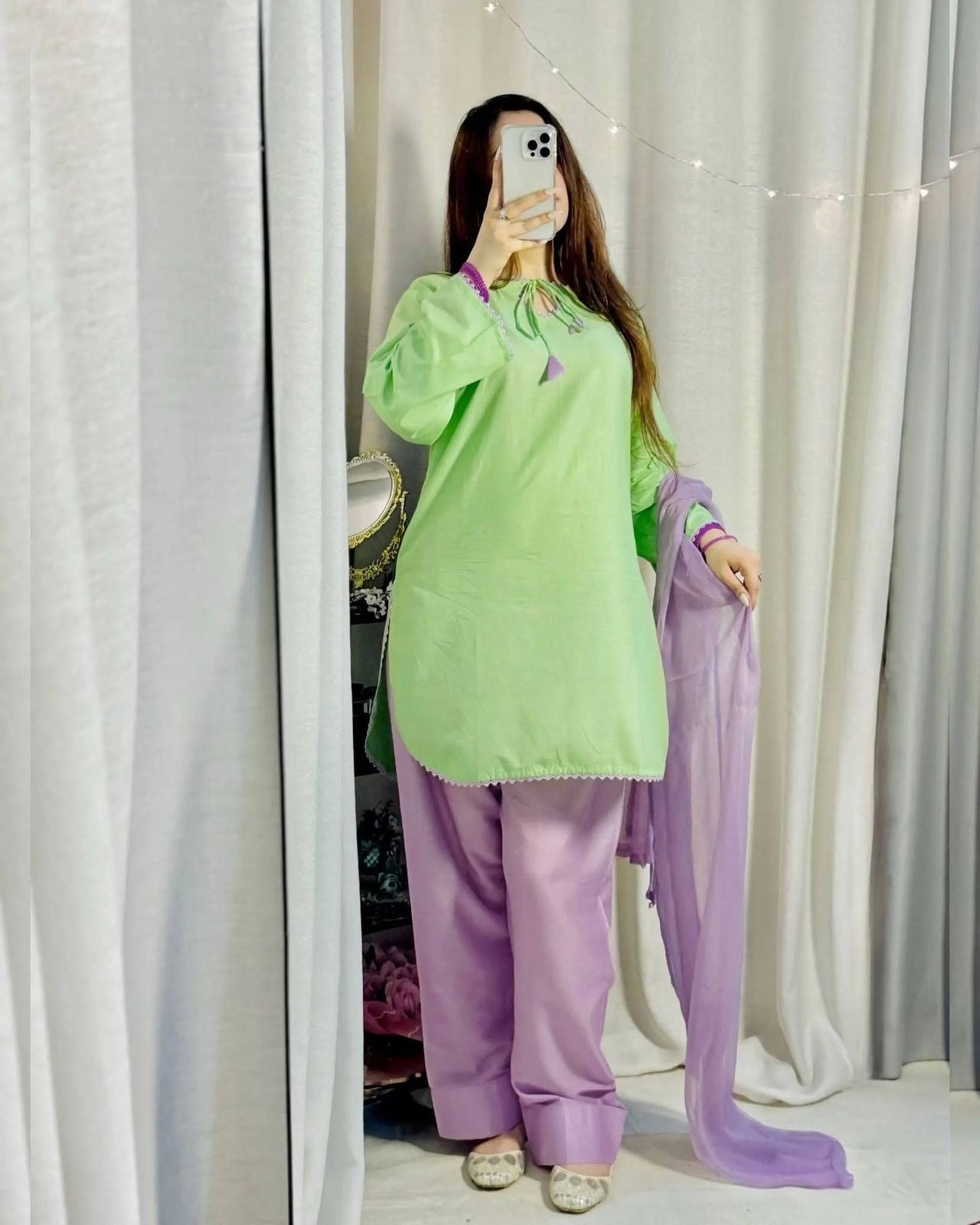 Lime Green & Lavender Co-ord Set