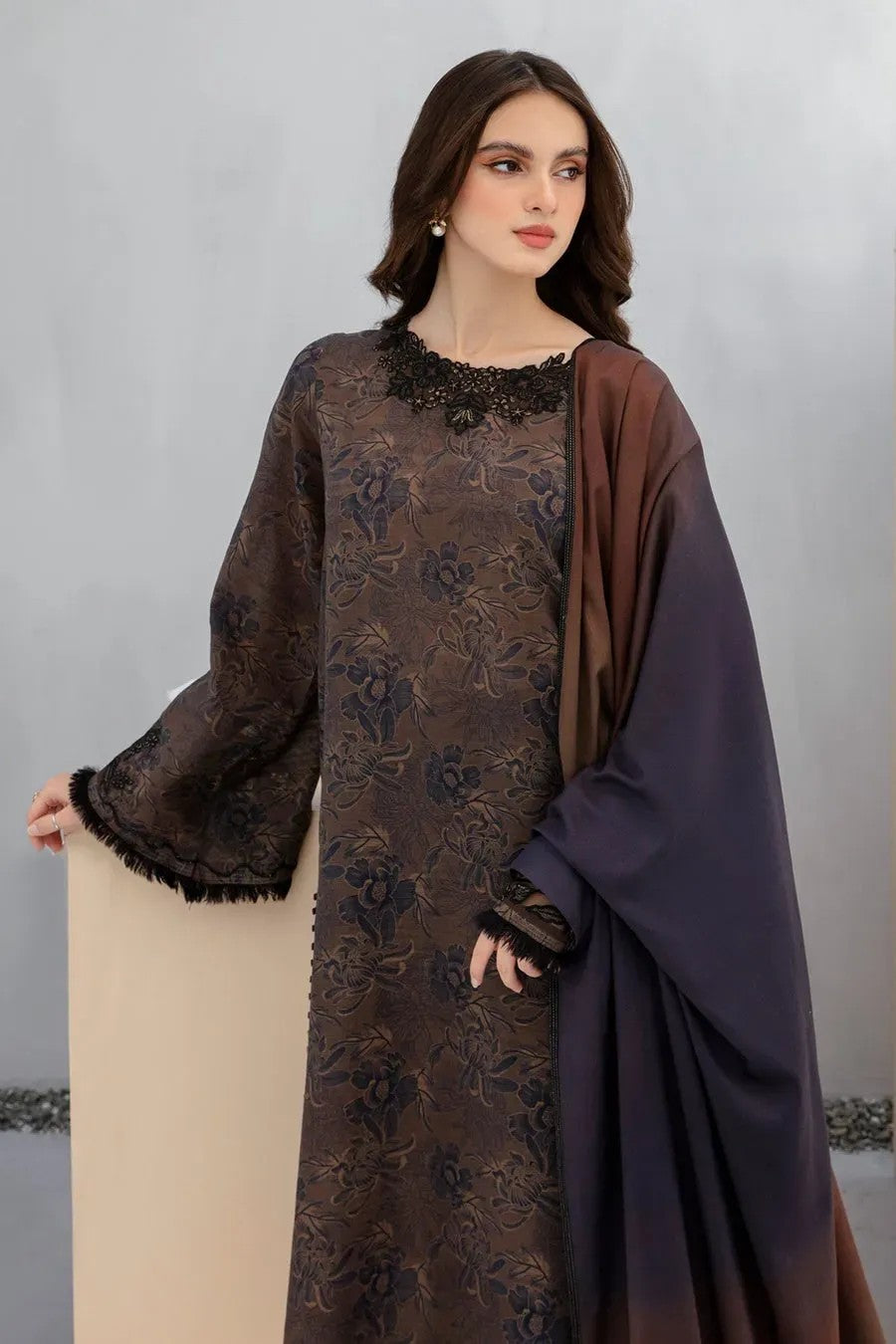 KARADI 3PC PRINTED SHIRT WITH KARANDI PRINTED DUAPTTA AND TROUSER