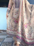 White Printed Three Piece